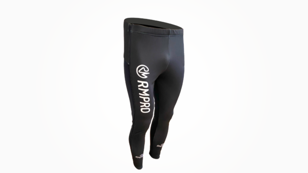Collant technique noir avec logo RMPRO, idéal pour l'échauffement en cyclisme et running.