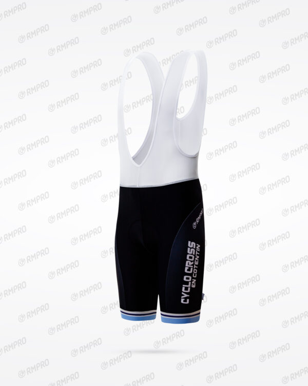 Cuissard technique noir avec bretelles, personnalisable avec logo "CYCLO CROSS EN COTENTIN".