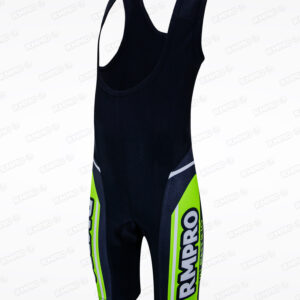 Cuissard technique noir avec accents verts et logo, conçu pour le cyclisme.