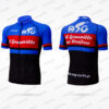 Maillot de cyclisme personnalisé aux couleurs et logos du club AS Gonneville sur fond noir et bleu.