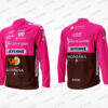 Maillot long rose et marron personnalisé aux couleurs de la région Pays de la Loire avec logos de sponsors.
