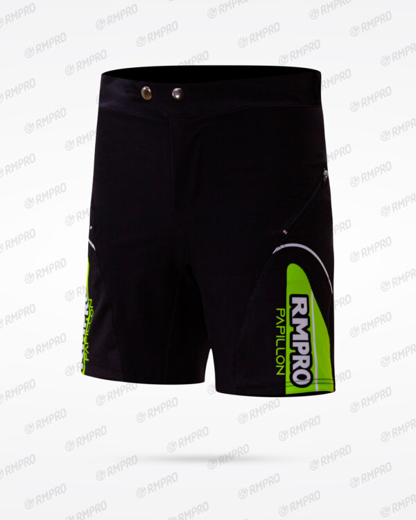 Cuissard technique noir avec logo vert personnalisé pour cyclisme.
