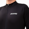 Maillot à manches longues noir avec zip et logo RMPRO, conçu pour le cyclisme.