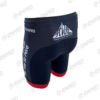 Cuissard technique noir avec éléments rouges et logo du Triathlon Club du Val St Père.