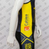 Débardeur de triathlon noir et jaune aux couleurs personnalisées du club USC Caen.