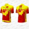 Maillot de cyclisme court personnalisé aux couleurs de la Normandie avec logo et motifs graphiques.