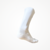 Chaussette technique aéro blanche, adaptée pour le cyclisme et la course à pied.