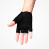 Gant de cyclisme noir avec paume en mesh pour une meilleure ventilation et prise en main.