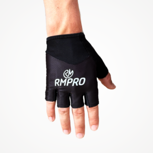 Gant de cyclisme noir avec logo RMPRO pour une adhérence et un confort optimal.